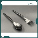 6.5" Spoon & Fork [ 50pcs± ] Sudu / Garpu Panjang White / Black Disposable Plastic Cutlery - Party - Spoon - White - Image 3