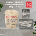 [ 1 KOTAK ] BENXON - BXSE20 Sandwich Box with Lock [ 500pcs± ] BX-SE-20 Bakery Disposable Plastic - Benxon