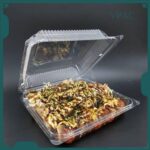 OPS-L300 BENXON 6½" Square Cake Tray with Lock [ 50pcs± ] Bakery Disposable Plastic - Image 3