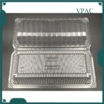 OPS - H77L - BENXON Plastic Tray with Lock [ 100pcs± ] Bakery Disposable Clear Food Box - Swiss Roll Cake Box - H 77 L - Image 3