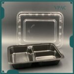 BT-1 /2/3/4 Compartment Lunch Box with Lid 50pcs / Kotak Nasi 3 Petak / Disposable Lunch Box / 3 Compartment Bento Box - BT-3 RedBlack - Image 10