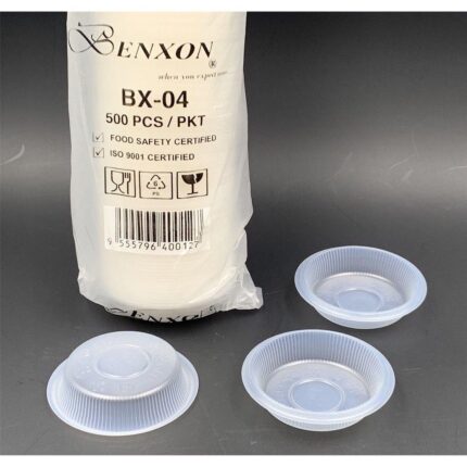 BENXON BX-04 Chilli Plate [ 500pcs± ] Disposable Sauce Plate PP Plastic Plate [ Clear / Brown ] - Natural 500Pcs+