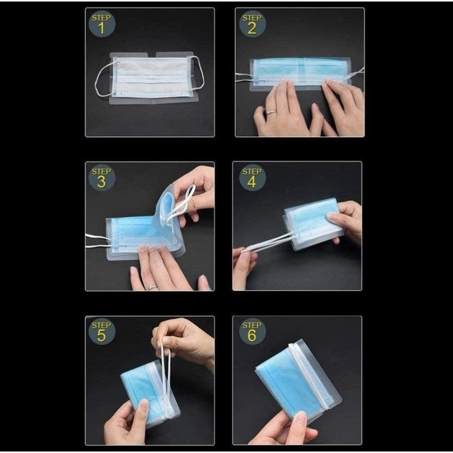 6f78f30259d3ee51f82453d2f14c25b0 Portable Face Mask Storage Clip & Keeper Disposable Facial Mask Organizer Holder Reusable Foldable 5.0 - Image 3