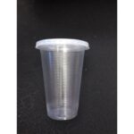 L-500 (BENXON) 16oz PP Hygienic Cup with Flat lid/ Disposable Clear PP Cup, 100pcs/pkt
