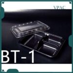 BT-1 /2/3/4 Compartment Lunch Box with Lid 50pcs / Kotak Nasi 3 Petak / Disposable Lunch Box / 3 Compartment Bento Box - BT-3 RedBlack - Image 3