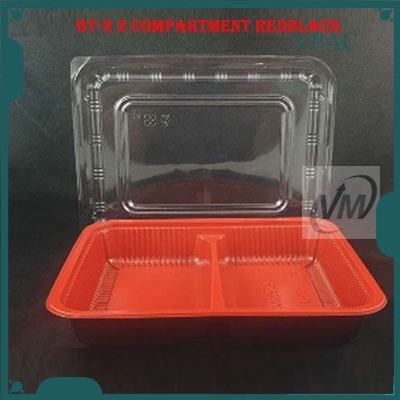 a76a32486353d092a92e69d0a7f2cdb8 BT-1 /2/3/4 Compartment Lunch Box with Lid 50pcs / Kotak Nasi 3 Petak / Disposable Lunch Box / 3 Compartment Bento Box - BT-3 RedBlack - Image 15