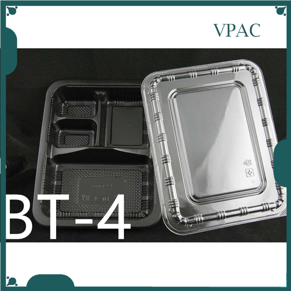 b97ec4be9fc647435e66cbc8ce3d4e28 BT-1 /2/3/4 Compartment Lunch Box with Lid 50pcs / Kotak Nasi 3 Petak / Disposable Lunch Box / 3 Compartment Bento Box - BT-3 RedBlack - Image 7