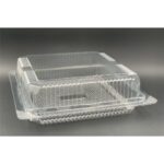 BX-122 BENXON 7" Square Cake Tray with Lock [ 50pcs± ] Bakery Disposable Plastic Clear Food Box - Cake Box - BX 122