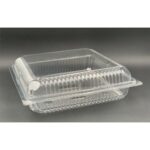 BX-124 BENXON 9" Square Cake Tray with Lock [ 50pcs± ] Bakery Disposable Plastic Clear Food Box - Cake Box - BX 124
