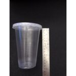 L-500 (BENXON) 16oz PP Hygienic Cup with Flat lid/ Disposable Clear PP Cup, 100pcs/pkt - Image 2