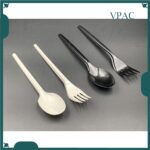 6.5" Spoon & Fork [ 50pcs± ] Sudu / Garpu Panjang White / Black Disposable Plastic Cutlery - Party - Spoon - White