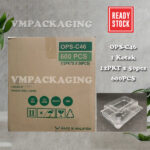 [1 KOTAK] OPS-C46 -BENXON Plastic Tray [ 600pcs ] Bakery Disposable Plastic Clear Food Box - OPS - C46