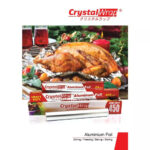 CrystalWrap® Aluminium Foil [ 1.15kg ] Aluminium Catering Foil For Cooking, Freezing, Wrapping and Storing.450mm( 18'' )