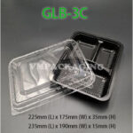 BT-1 /2/3/4 Compartment Lunch Box with Lid 50pcs / Kotak Nasi 3 Petak / Disposable Lunch Box / 3 Compartment Bento Box - BT-3 RedBlack - Image 18