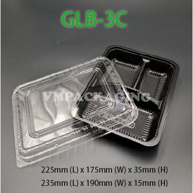 my-11134207-7r98p-lljb3dy1coxg44 BT-1 /2/3/4 Compartment Lunch Box with Lid 50pcs / Kotak Nasi 3 Petak / Disposable Lunch Box / 3 Compartment Bento Box - BT-3 RedBlack - Image 18