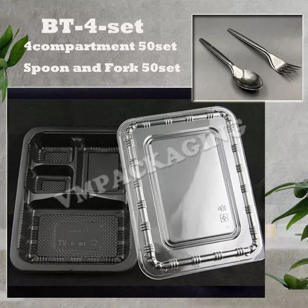 my-11134207-7r98t-ls85okje84kk20 SET BT-1 /2/3/4 Compartment Lunch Box with Lid 50pcs/Kotak Nasi 3 Petak / Disposable Lunch Box / 3 Compartment Bento Box - BT-1 SET (3 PETAK) - Image 4