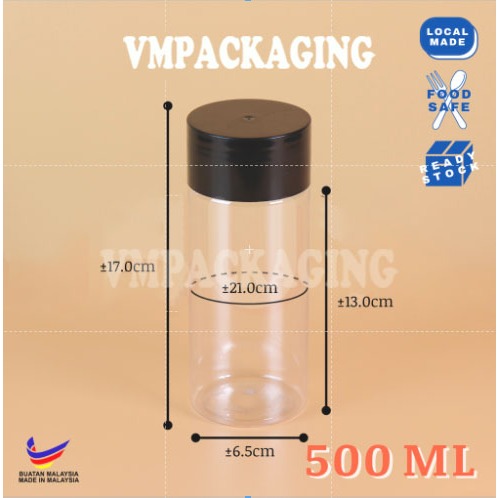 my-11134207-7r98v-lmfw6ud75hnaa4 BALANG KUIH/BALANG KUEH/BALANG RAYA PLASTIK (300m, 400ml, 500ml, 600ml) + Stopper Bekas Rempah ChocoJar - BP0508 PINK,NO STOPPER - Image 7