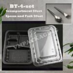 SET BT-1 /2/3/4 Compartment Lunch Box with Lid 50pcs/Kotak Nasi 3 Petak / Disposable Lunch Box / 3 Compartment Bento Box - BT-1 SET (3 PETAK) - Image 8