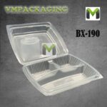 BX190 3 Compartment Lunch Box [ 50pcs± ] BENXON / Kotak Nasi 3 Petak / Disposable Lunch Box BX-190 - BENXON-BX190