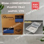 [1 KOTAK]BENXON BX-190 BX-290 (6pkt X 50pcs)3 Compartment Disposable Lunch Box / Kotak Nasi / Food Container - BX190 3 COMPARTMENT - Image 7