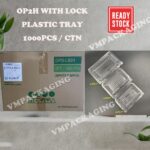 [ 1 KOTAK ] OPS - OP2H -BENXON Plastic Tray [ 2000pcs+-] Bakery Disposable Plastic Clear - With Lock - 1000pcs - Image 8