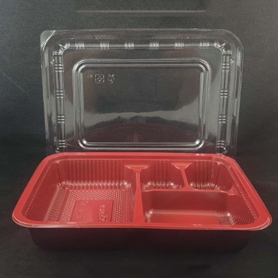 sg-11134201-22110-hdr53ou1lejv24 BT-1 /2/3/4 Compartment Lunch Box with Lid 50pcs / Kotak Nasi 3 Petak / Disposable Lunch Box / 3 Compartment Bento Box - BT-3 RedBlack - Image 17