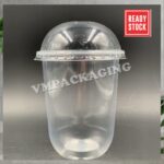 16oz PP Cup with Lid  [ 100sets ] BC 500ml Disposable Plastic - Dome Lid