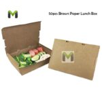 [50pcs] ECONOMIC Disposable Paper Lunch Box / Take Away Food Packaging Paper Box / Food Delivery Packaging Paper Box