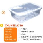 CB Ware [50sets]A500 A650 A750 A1000 A1500 Chunbe Rectangular Microwave Food Container With Lid / Kotak Plastik Nasi Kek - A500 (500ml, 50 pcs) - Image 8