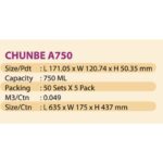 CHUNBE CB WARE A750 (5 X 50set) 750 Rectangular Microwave Container With Lid / PP Disposable Container - 710ml - Image 4