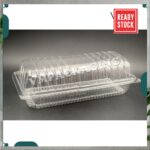 OPS - H77L - BENXON Plastic Tray with Lock [ 100pcs± ] Bakery Disposable Clear Food Box - Swiss Roll Cake Box - H 77 L