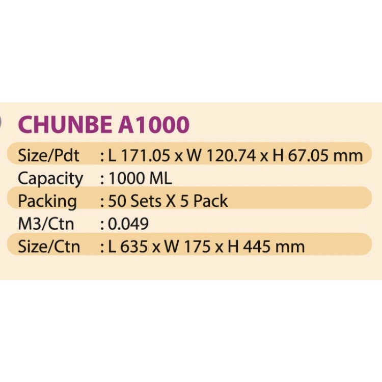 sg-11134201-7rblu-lmyl6vwfue6ycd CHUNBE CB WARE A1000 (5 X 50set)1000 Rectangular Microwave Container With Lid / PP Disposable Container - 950ml - Image 4