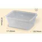 CHUNBE CB WARE A1000 (5 X 50set)1000 Rectangular Microwave Container With Lid / PP Disposable Container - 950ml - Image 5