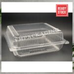 OPS-L200 BENXON 8" Square Cake Tray with Lock [ 50pcs± ] Bakery Disposable Plastic Clear Food Box - Cake Box - OPS L200