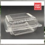 OPS-L500 {50pcs} BENXON 5" Square Cake Tray with Lock Bakery Disposable Plastic Clear Food Box - Cake Box - OPS L500