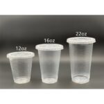 BENXON 12oz / 16oz PP Cup with "Flat Lid" [ 100sets ] PP360 / PP500 - Disposable Plastic Cup - 12 / 16 oz - 22oz -  Flat Lid