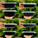 Benxon RT-750 RT-1000 Rectangular Container & Lid ( 50sets± ) Disposable Plastic PP Food Bento Lunch Box RT 500 650 750 - RT-1000 Black - Image 9