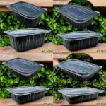 Benxon RT-750 RT-1000 Rectangular Container & Lid ( 50sets± ) Disposable Plastic PP Food Bento Lunch Box RT 500 650 750 - RT-1000 Black - Image 7