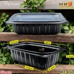 Benxon RT-750 RT-1000 Rectangular Container & Lid ( 50sets± ) Disposable Plastic PP Food Bento Lunch Box RT 500 650 750 - RT-1000 Black - Image 16