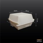 [Bundle] 50pcs Paper Burger Box / Pancake Box / Tart Box / Kuih Muih / Sandwich Box / Cake Box - 50'sBrown Burger Box - Image 5