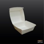 [Bundle] 50pcs Paper Burger Box / Pancake Box / Tart Box / Kuih Muih / Sandwich Box / Cake Box - 50'sBrown Burger Box - Image 3