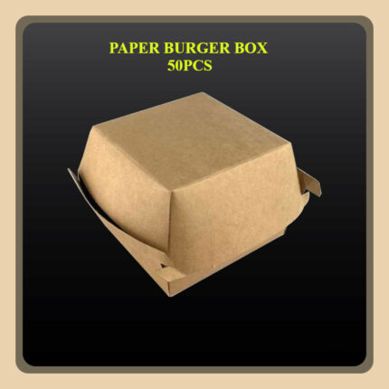 [Bundle] 50pcs Paper Burger Box / Pancake Box / Tart Box / Kuih Muih / Sandwich Box / Cake Box - 50'sBrown Burger Box