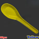Chinese Spoon - 5" Spoon - Green White Black Purple Red Yellow -  Disposable Plastic Cutlery - Sudu Pendek Kotak Nasi - white - Image 15