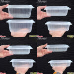 Benxon RT-750 RT-1000 Rectangular Container & Lid ( 50sets± ) Disposable Plastic PP Food Bento Lunch Box RT 500 650 750 - RT-1000 Black - Image 5