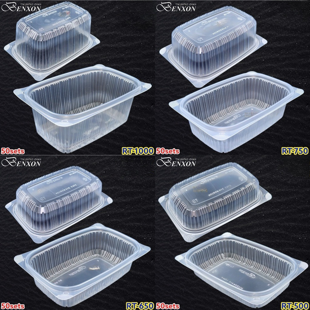 sg-11134201-7rdxf-md7k26umxv10b9 Benxon RT-750 RT-1000 Rectangular Container & Lid ( 50sets± ) Disposable Plastic PP Food Bento Lunch Box RT 500 650 750 - RT-1000 Black - Image 6