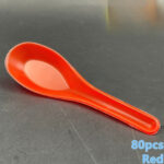 Chinese Spoon - 5" Spoon - Green White Black Purple Red Yellow -  Disposable Plastic Cutlery - Sudu Pendek Kotak Nasi - white - Image 7