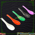 Chinese Spoon - 5" Spoon - Green White Black Purple Red Yellow -  Disposable Plastic Cutlery - Sudu Pendek Kotak Nasi - white - Image 2