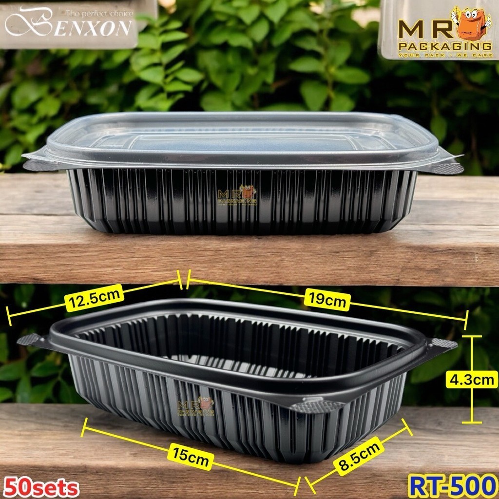 sg-11134201-7rdy1-md7k2aghkzxi74 Benxon RT-750 RT-1000 Rectangular Container & Lid ( 50sets± ) Disposable Plastic PP Food Bento Lunch Box RT 500 650 750 - RT-1000 Black - Image 17