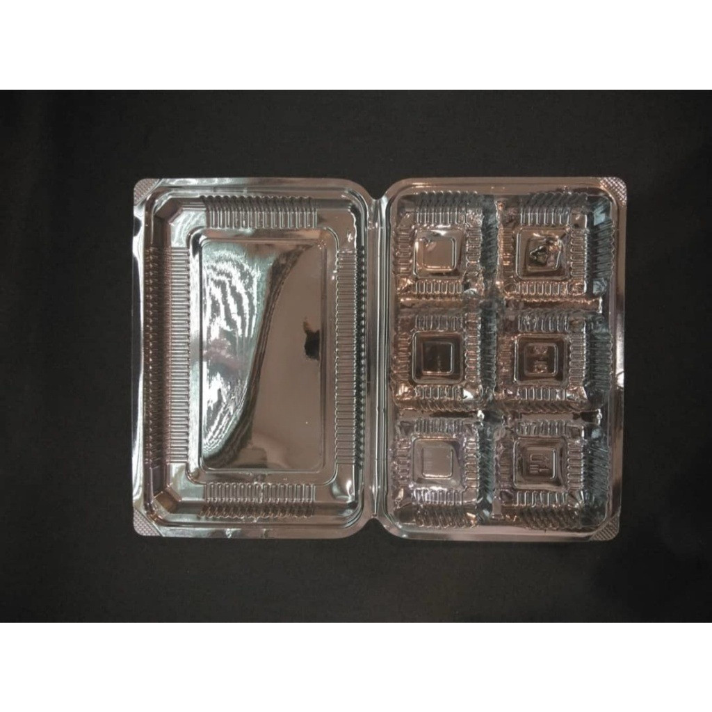 sg-11134201-7ren9-mdud6ykp2n8z5f 6 cavity Mooncake tray Kuih Container BX162 / Disposable Plastic Clear Bakery Container / BX 162 / Bekas Kuih (50pcs±) - Image 5