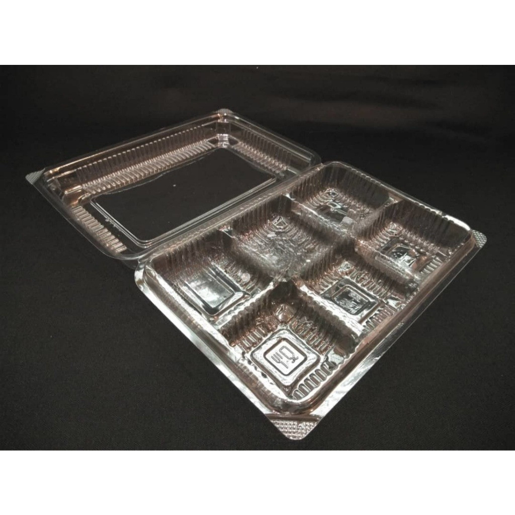sg-11134201-7reo0-mdud6ytumfba5f 6 cavity Mooncake tray Kuih Container BX162 / Disposable Plastic Clear Bakery Container / BX 162 / Bekas Kuih (50pcs±) - Image 6